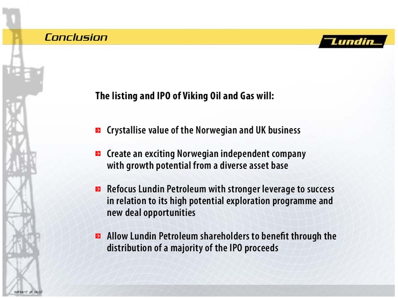 INVESTOR PRESENTATION – Lundin Petroleum – slide 16