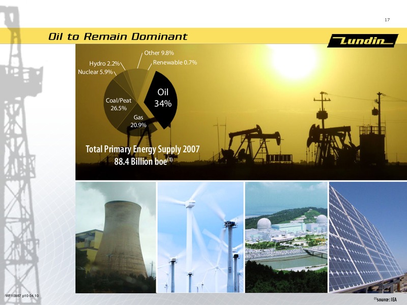 Arsstamma 2010 – Lundin Petroleum – slide 17