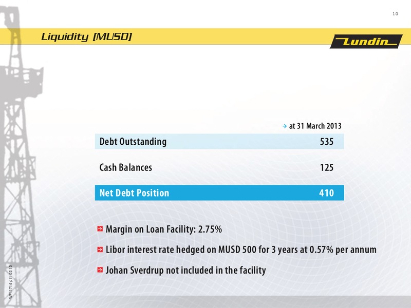 FINANCIAL PRESENTATION – Lundin Petroleum – slide 10
