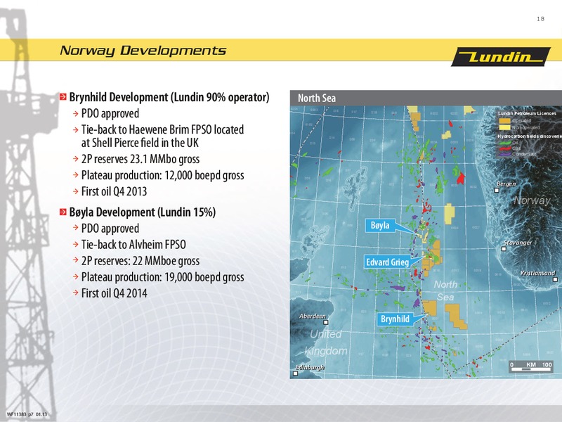 FINANCIAL PRESENTATION – Lundin Petroleum – slide 18