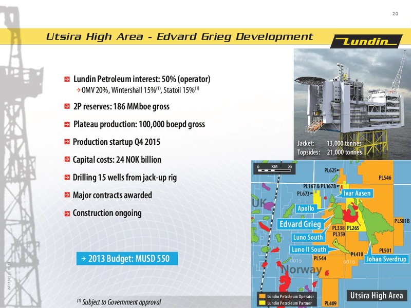Q3 2013 Financial Presentation – Lundin Petroleum – slide 20