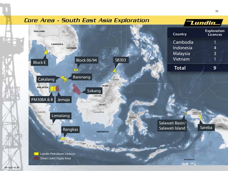 FINANCIAL PRESENTATION   FIRST THREE MONTHS 2009 – Lundin Petroleum – slide 35