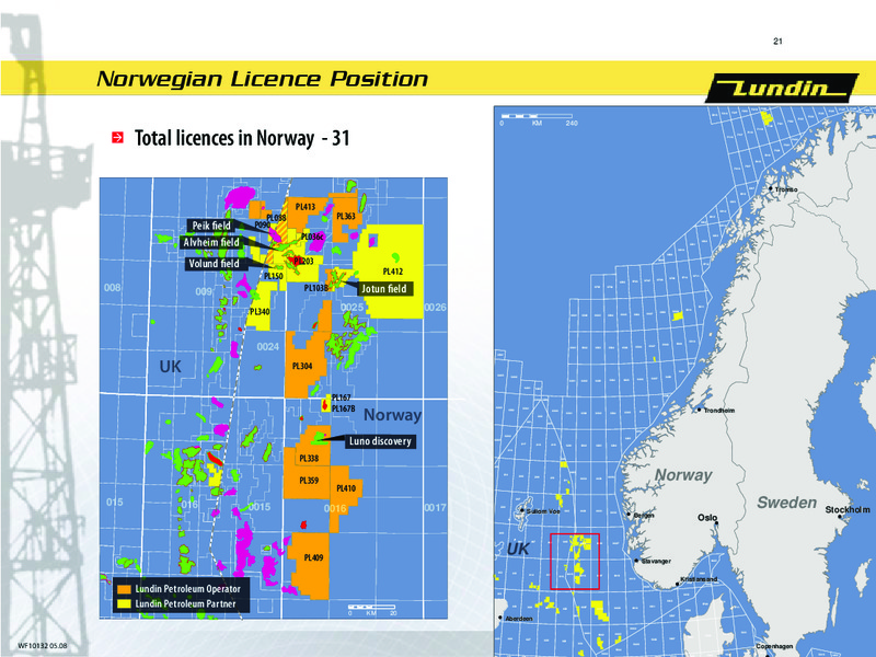 INVESTOR PRESENTATION – Lundin Petroleum – slide 21