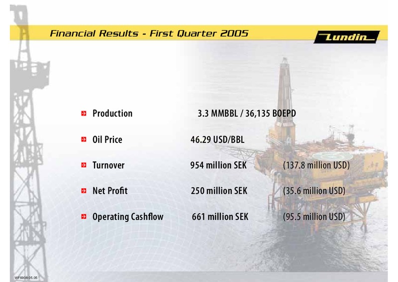 INVESTOR PRESENTATION – Lundin Petroleum – slide 2