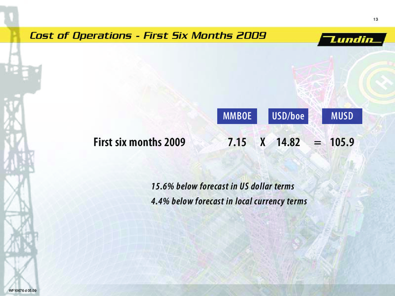 FINANCIAL PRESENTATION – Lundin Petroleum – slide 12