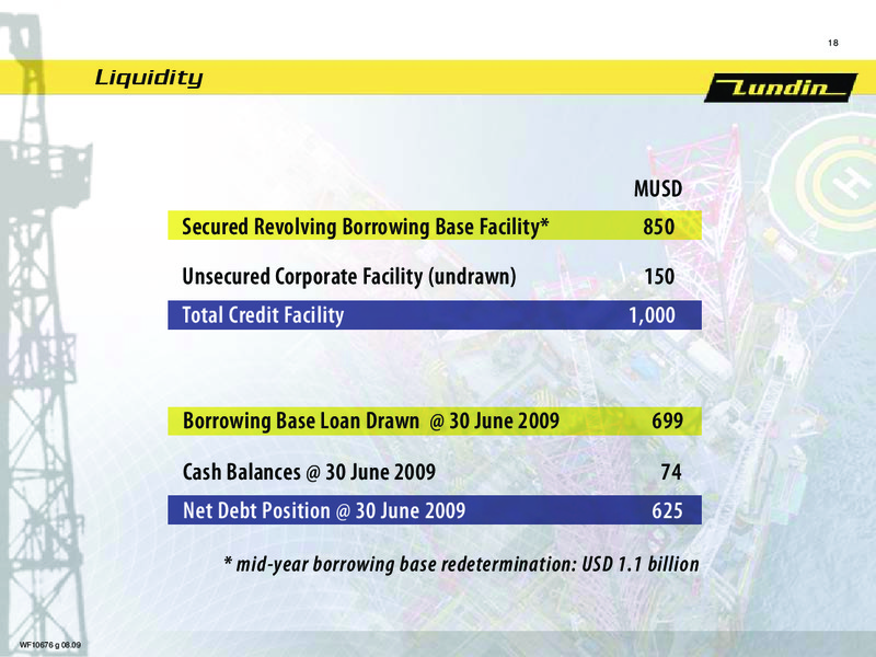 FINANCIAL PRESENTATION – Lundin Petroleum – slide 17