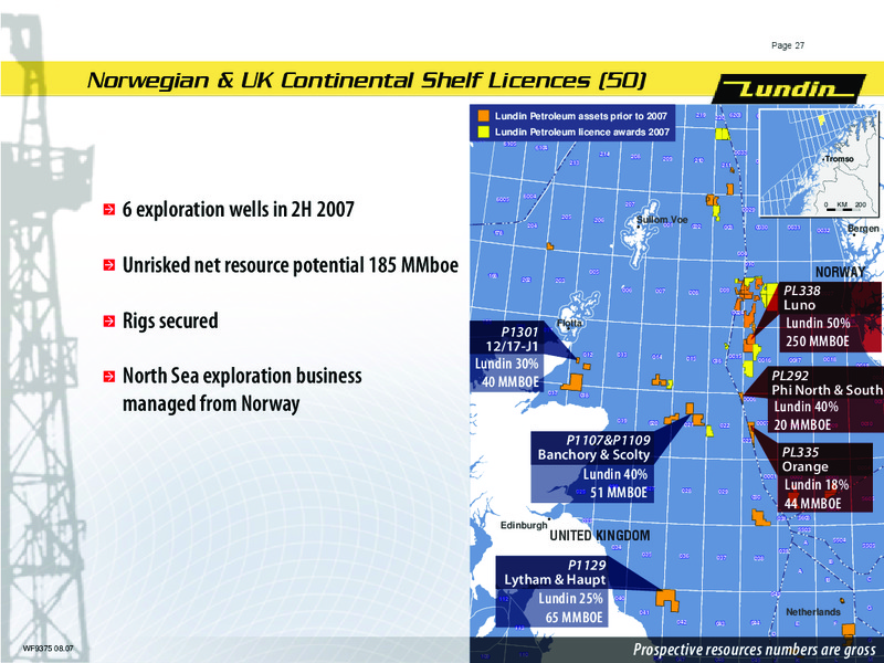 FINANCIAL RESULTS   FIRST HALF 2007 – Lundin Petroleum – slide 26