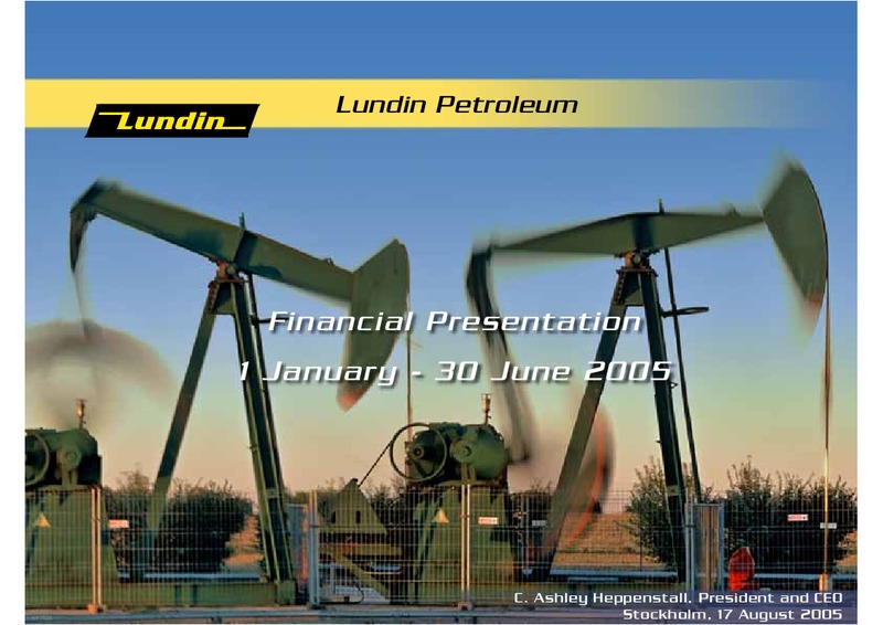 FINANCIAL PRESENTATION – Lundin Petroleum – slide 1