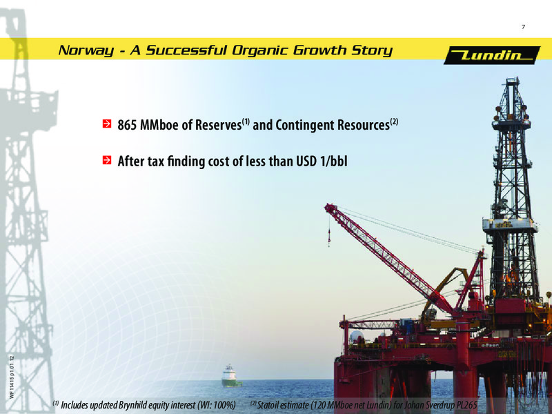 LUNDIN PETROLEUM IN NORWAY – Lundin Petroleum – slide 7