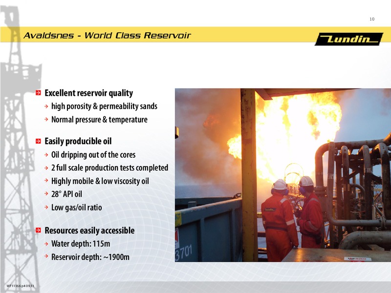 INVESTOR PRESENTAITON – Lundin Petroleum – slide 9