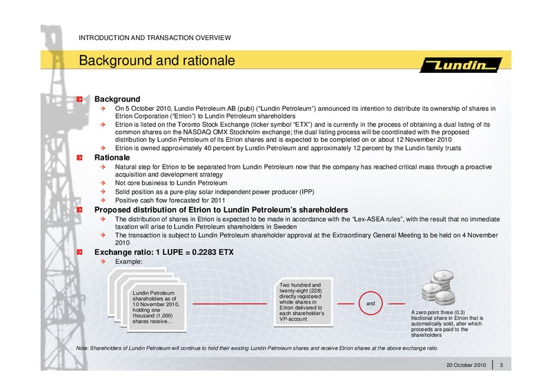 INVESTOR PRESENTATION – Lundin Petroleum – slide 2