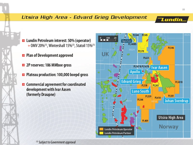 First Nine Month 2012 – Lundin Petroleum – slide 22