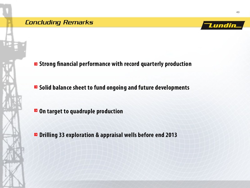 First Nine Month 2012 – Lundin Petroleum – slide 49