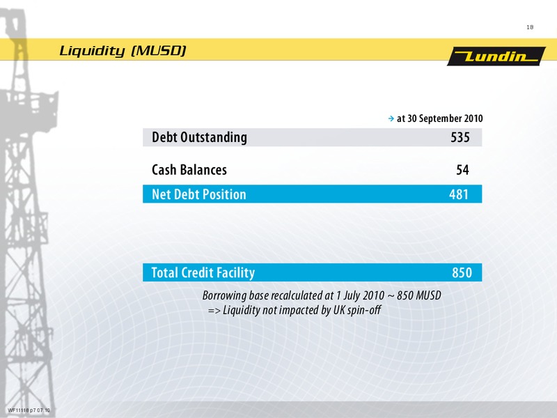 First Nine Months 2010 – Lundin Petroleum – slide 17