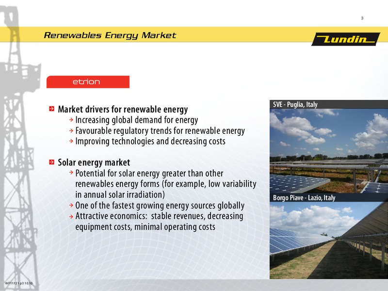 INVESTOR PRESENTATION – Lundin Petroleum – slide 3