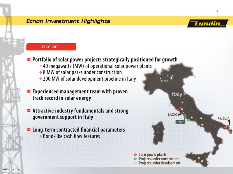 INVESTOR PRESENTATION – Lundin Petroleum – slide 4