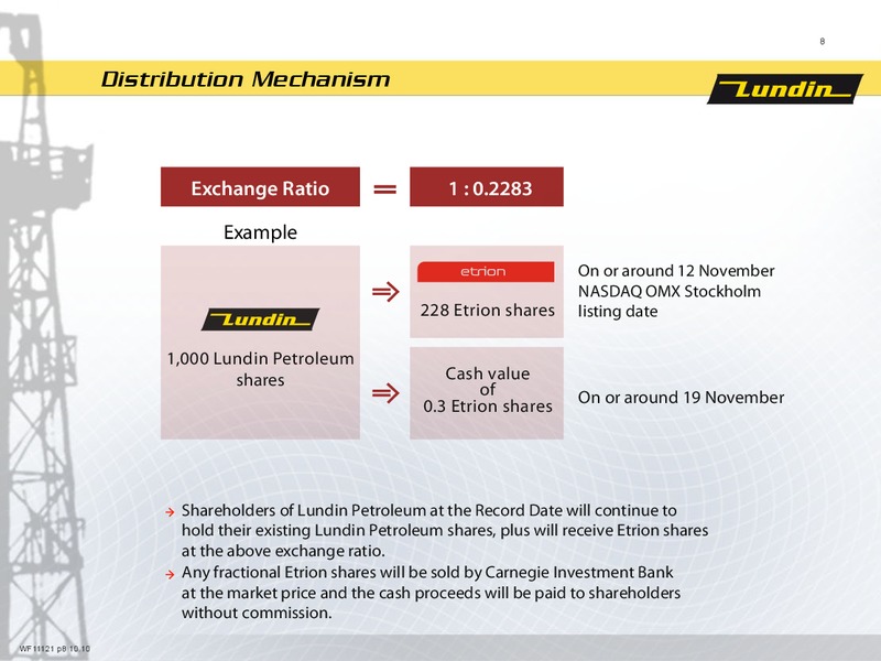 INVESTOR PRESENTATION – Lundin Petroleum – slide 8