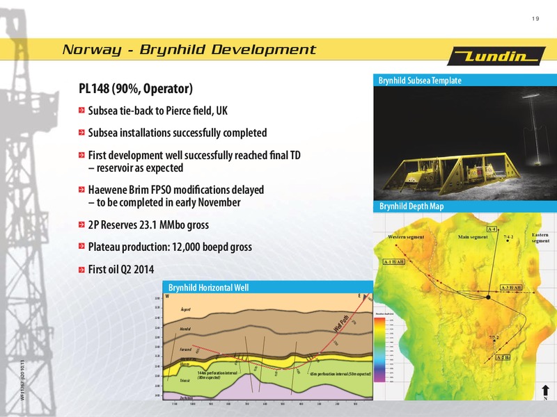 FINANCIAL PRESENTATION – Lundin Petroleum – slide 19
