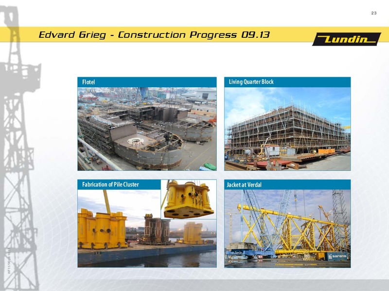 FINANCIAL PRESENTATION – Lundin Petroleum – slide 23
