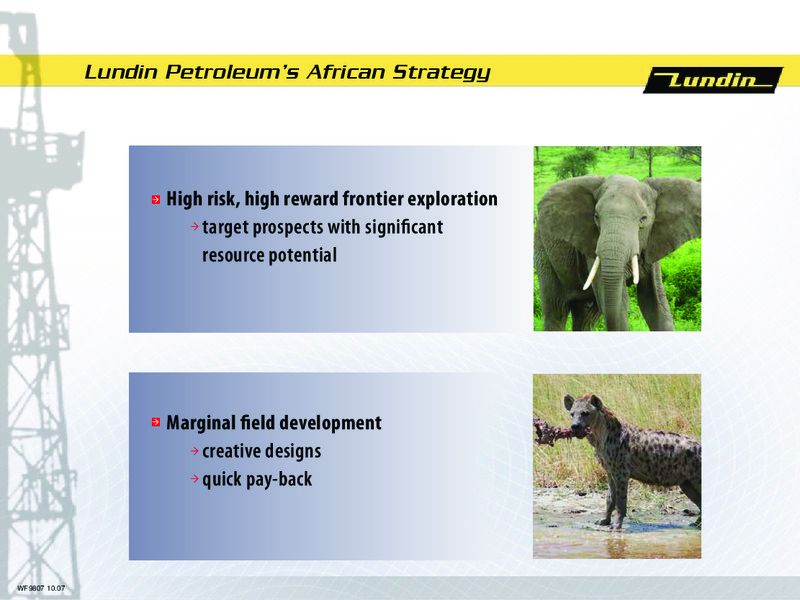 INVESTOR PRESENTATION – Lundin Petroleum – slide 7