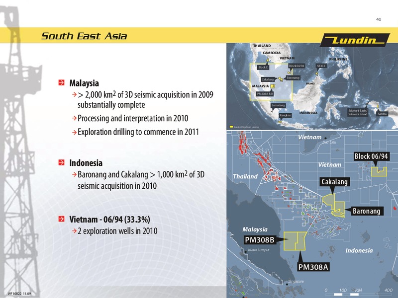 FINANCIAL PRESENTATION   FIRST NINE MONTHS 2009 – Lundin Petroleum – slide 39