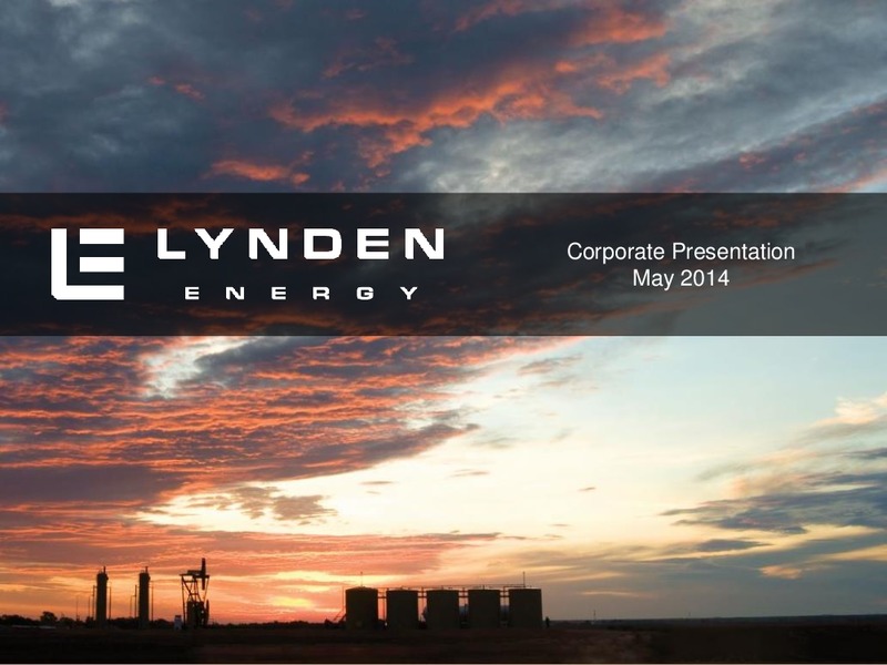 Corporate Presentation – Lynden Energy Corp. – slide 1