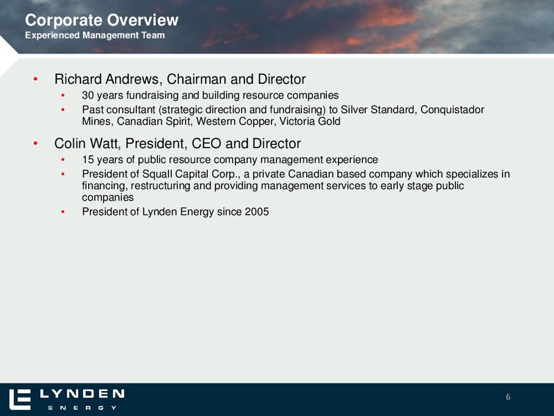 CORPORATE PRESENTATION – Lynden Energy Corp. – slide 5