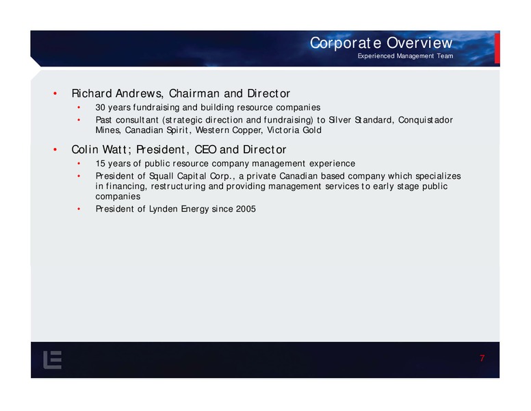 Investor Presentation – Lynden Energy Corp. – slide 6