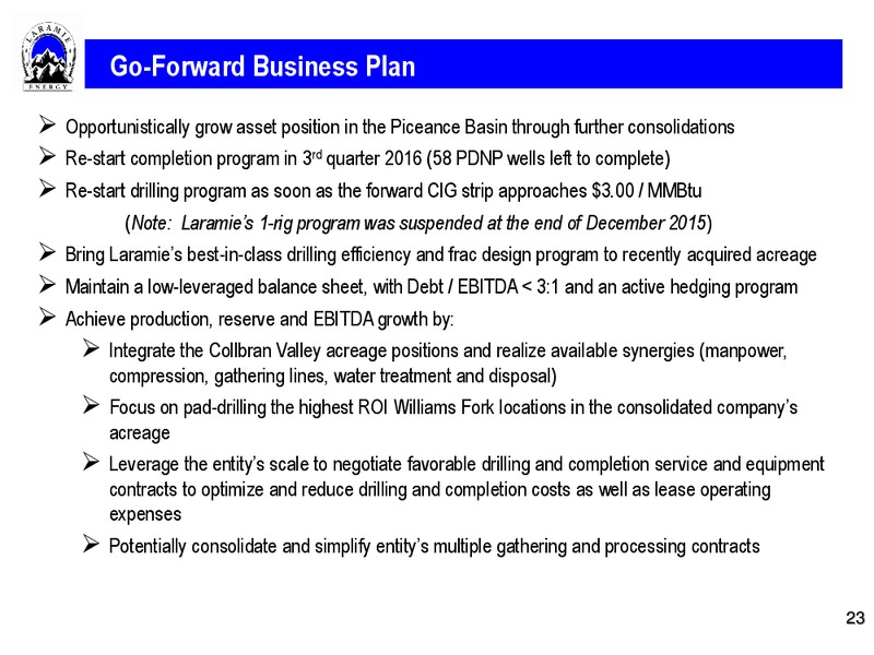 DUG Conference Presentation – Laramie Energy II LLC – slide 22