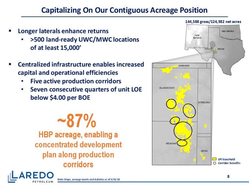 1Q 2018 Earnings Presentation – Laredo Petroleum Inc. – slide 7