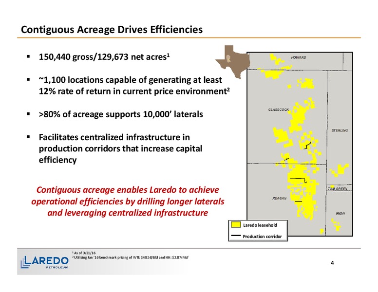 1Q 2016 Financial and Operating Results – Laredo Petroleum Inc. – slide 3