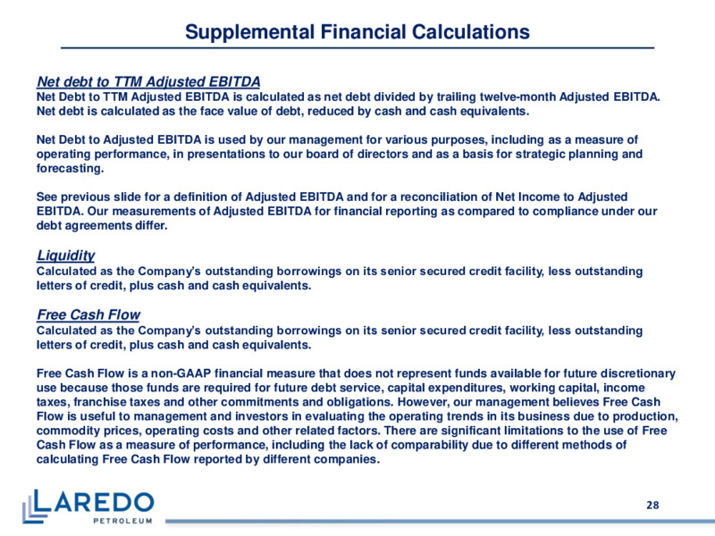 June 2020 Investor Presentation – Laredo Petroleum Inc. – slide 27