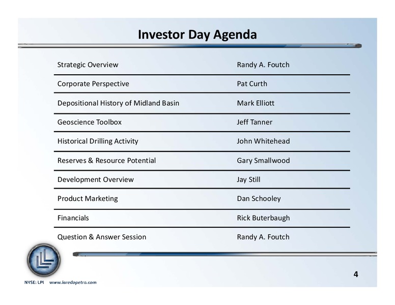 September 2013 Investor Update – Laredo Petroleum Inc. – slide 3