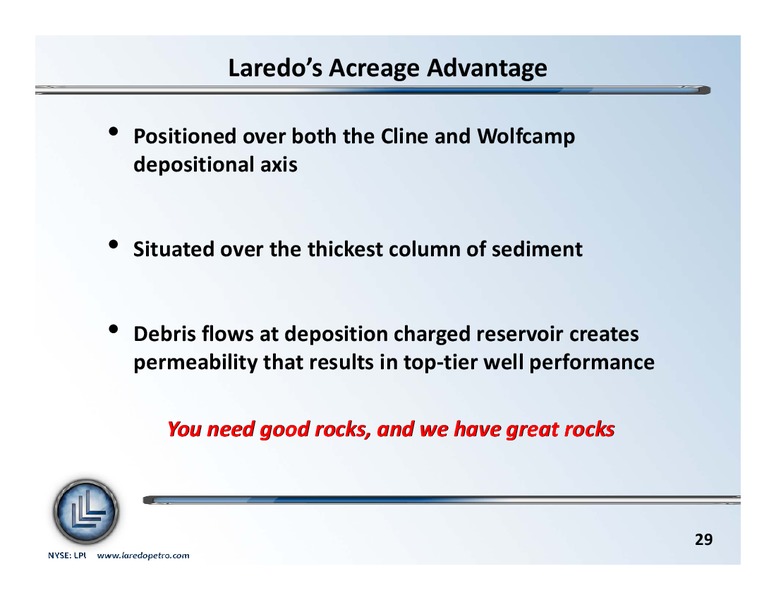 September 2013 Investor Update – Laredo Petroleum Inc. – slide 28