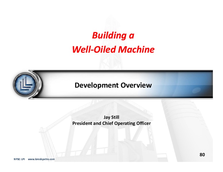September 2013 Investor Update – Laredo Petroleum Inc. – slide 79
