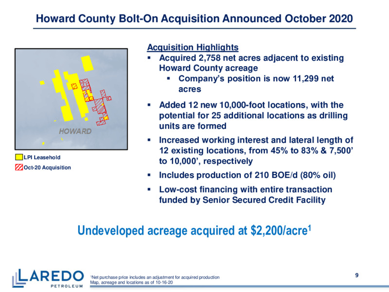 Q3 2020 Earnings Presentation – Laredo Petroleum Inc. – slide 8