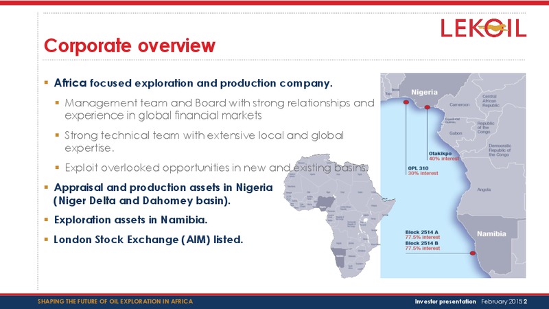 February 2015 Investor Presentation – Lekoil – slide 2