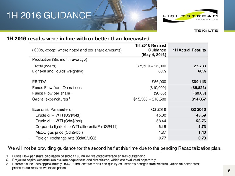 Q2 2016 Results – Lightstream Resources Ltd. – slide 5