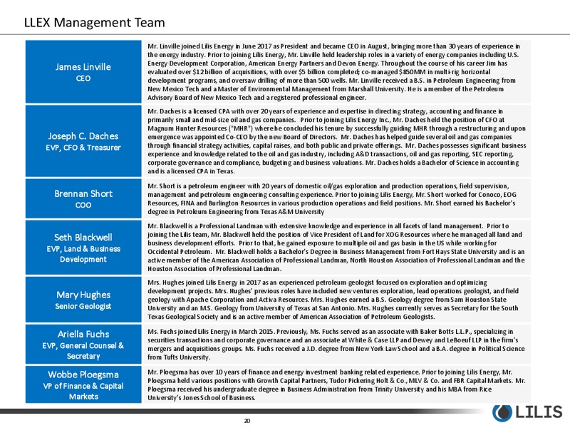 January 2018 Corporate Presentation – Lilis Energy Inc. – slide 18