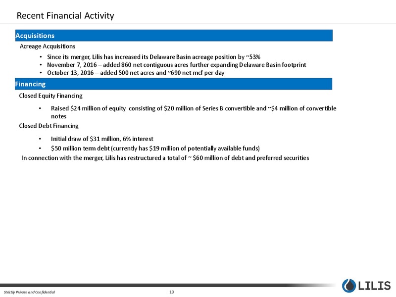 January 2017 Corporate Presentation – Lilis Energy Inc. – slide 12