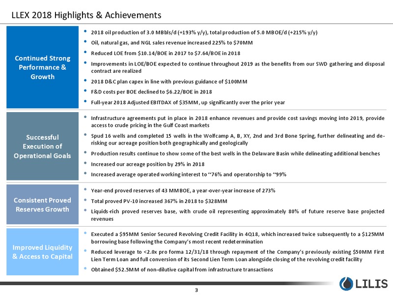 Year End 2018 Earnings Presentation – Lilis Energy Inc. – slide 2