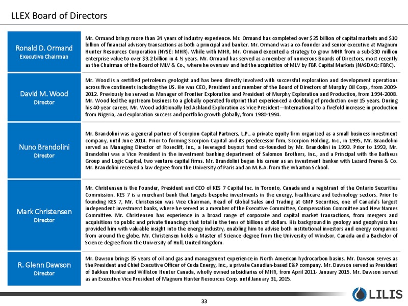March 2019 Corporate Presentation – Lilis Energy Inc. – slide 32