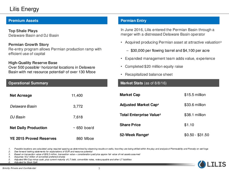 EnerCom The Oil and Gas Conference 2016 – Lilis Energy Inc. – slide 2