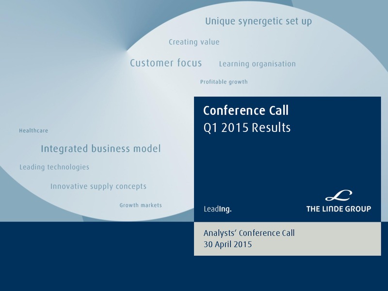 Q1 2015 RESULTS – Linde Llc – slide 1