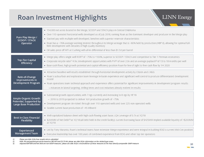 July 2018 Investor Presentation – Linn Energy, Inc – slide 9