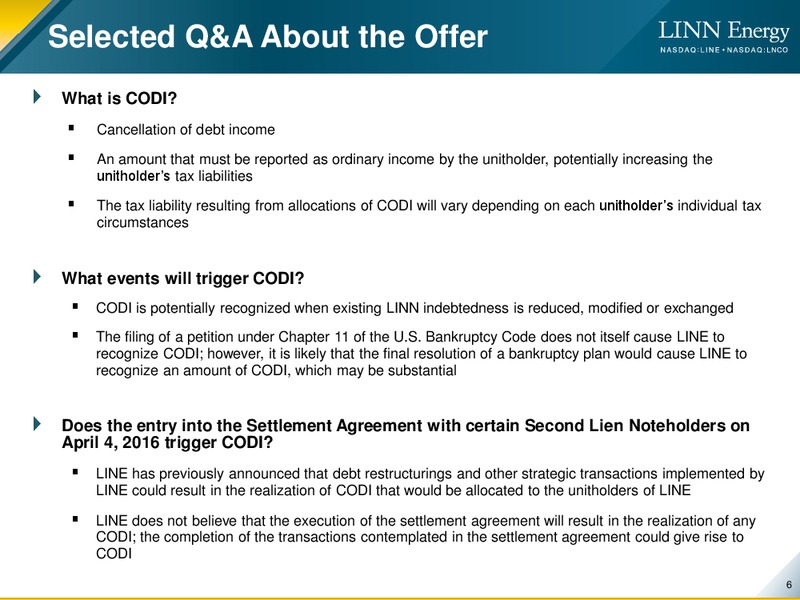 Exchange Offer for LINE Units – Linn Energy, Llc – slide 4