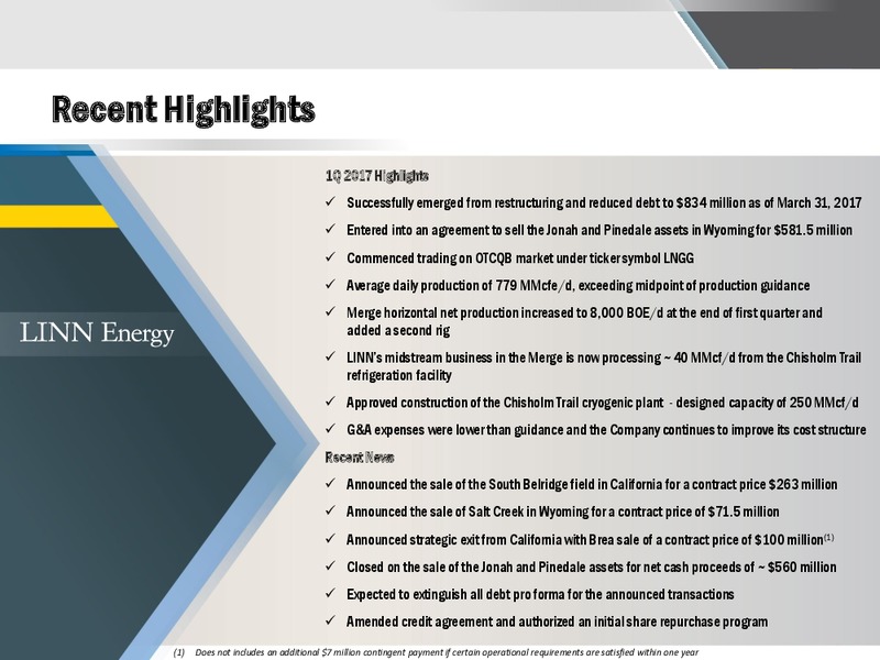 2017 JP Morgan Energy Equity Conference – Linn Energy, Llc – slide 2