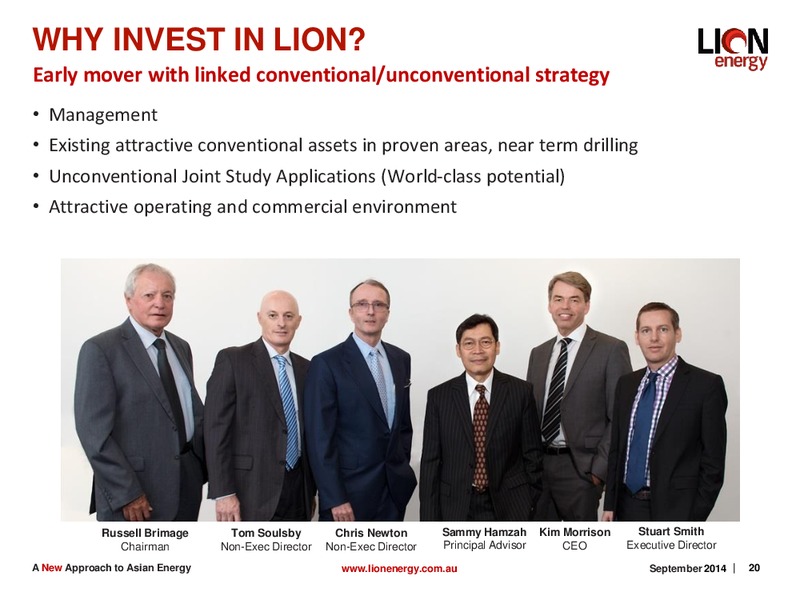 SEPTEMBER 2014 CORPORATE PRESENTATION – Lion Energy Ltd. – slide 19