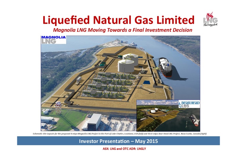 May 2015 Investor Presentation – Liquefied Natural Gas Ltd. – slide 1