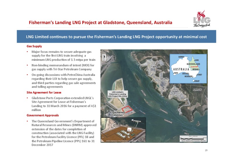 May 2015 Investor Presentation – Liquefied Natural Gas Ltd. – slide 29
